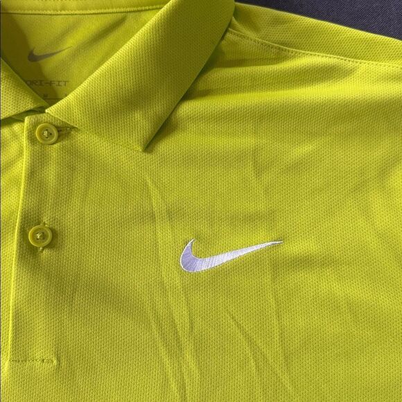 Nike Men's Short Sleeve Dri-Fit Core Golf Polo Shirt Bright Cactus M NEW *Sample - Picture 2 of 9